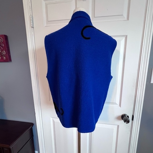 Lisa International Vintage Black Panther Blue Vest 100% Boiled Wool Size XLarge - Picture 4 of 15